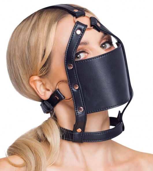 Черный намордник с кляпом-шаром Head Harness With A Gag - Orion - купить с доставкой в Серпухове