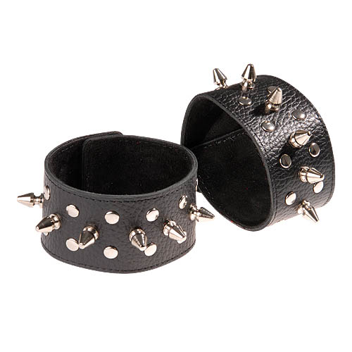 Чёрные напульсники с шипами и заклепками - Sitabella - купить с доставкой в Серпухове
