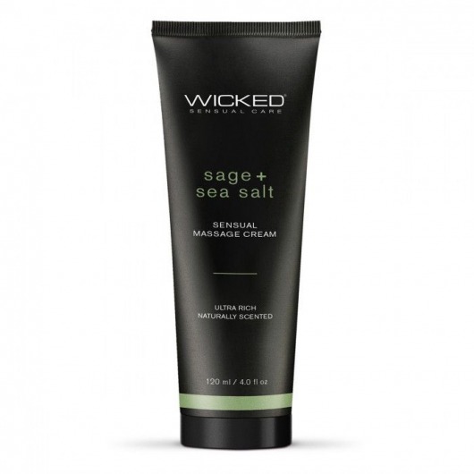 Массажный легкий крем WICKED Sage plus Sea Salt - 120 мл. - Wicked - купить с доставкой в Серпухове