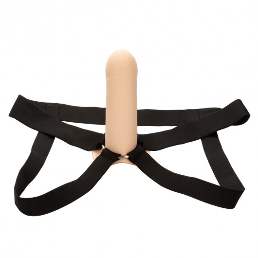 Телесный фаллопротез из силикона Extension with Harness - 15,75 см. - California Exotic Novelties - купить с доставкой в Серпухове