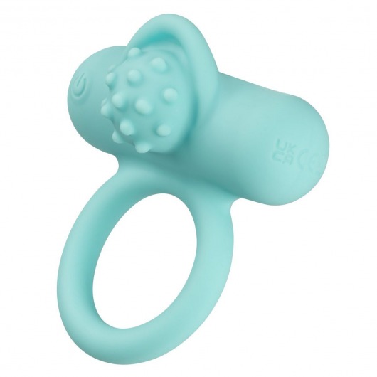 Аквамариновое эрекционное виброкольцо Silicone Rechargeable Nubby Lover’s Delight - California Exotic Novelties - в Серпухове купить с доставкой