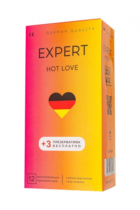 Презервативы EXPERT Hot Love с разогревающим эффектом - 12 шт.(+3 в подарок) - Expert - купить с доставкой в Серпухове