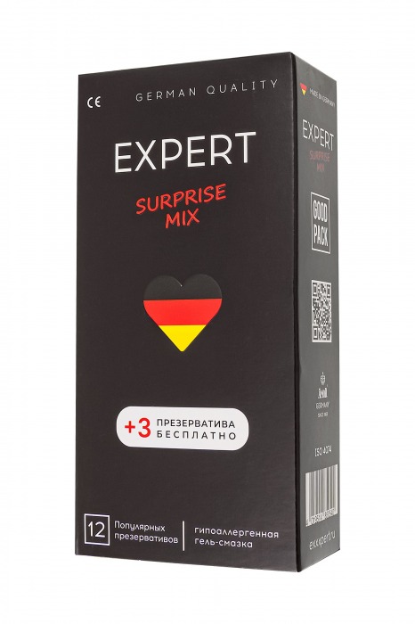 Презервативы EXPERT Surprise Mix - 12 шт.(+3 в подарок) - Expert - купить с доставкой в Серпухове