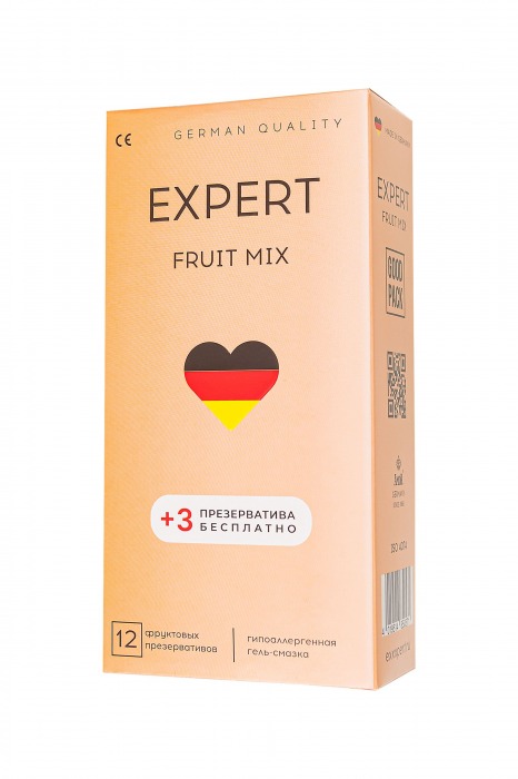 Ароматизированные презервативы EXPERT Fruit Mix - 12 шт.(+3 в подарок) - Expert - купить с доставкой в Серпухове