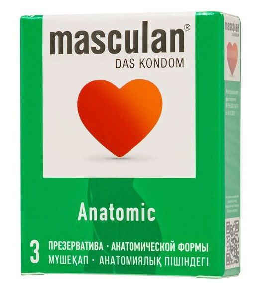 Презервативы анатомической формы Masculan Anatomic - 3 шт. - Masculan - купить с доставкой в Серпухове