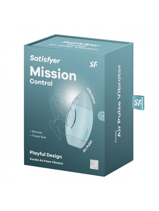 Голубой вакуумный стимулятор клитора Mission Control - Satisfyer