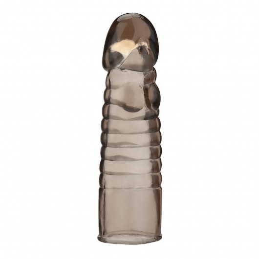 Дымчатая насадка-удлинитель Ribbed Realistic Penis Enhancing Sleeve Extension - 15,2 см. - BlueLine - в Серпухове купить с доставкой