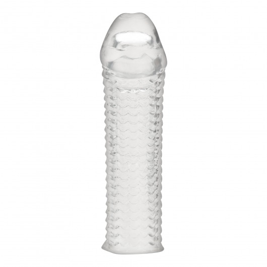 Текстурированная насадка на пенис Clear Textured Penis Enhancing Sleeve Extension - 16,5 см. - BlueLine - в Серпухове купить с доставкой