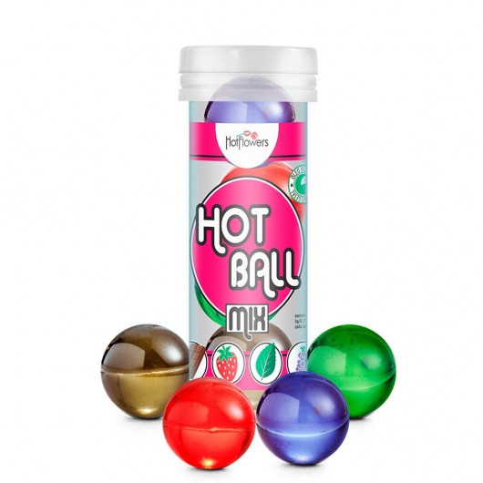 Ароматизированный лубрикант Hot Ball Mix на масляной основе (4 шарика по 3 гр.) - HotFlowers - купить с доставкой в Серпухове