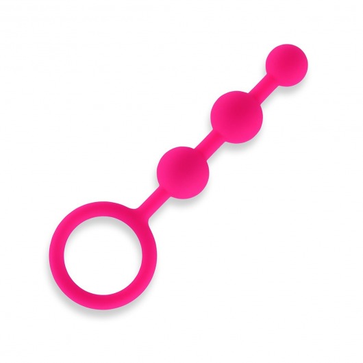 Розовые силиконовые анальные бусы Silicone Anal Beads - 14 см. - All About Anal