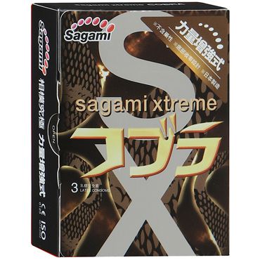 Суженные к основанию презервативы Sagami Xtreme COBRA - 3 шт. - Sagami - купить с доставкой в Серпухове