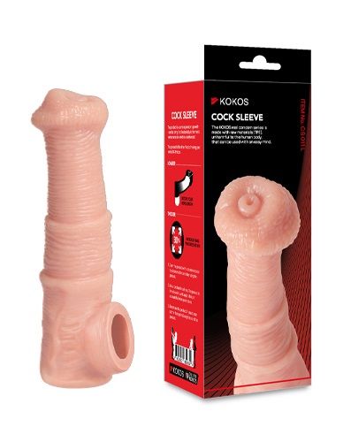 Телесная фантазийная насадка на член Cock Sleeve Size M - KOKOS - в Серпухове купить с доставкой