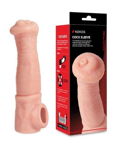 Телесная фантазийная насадка на член Cock Sleeve Size L - KOKOS - в Серпухове купить с доставкой