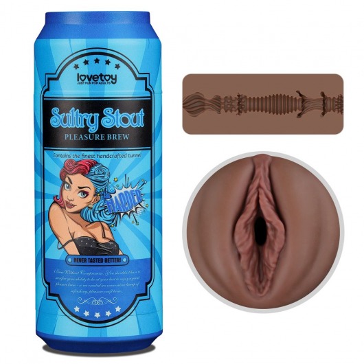 Коричневый мастурбатор-вагина Pleasure Brew Masturbator-Sultry Stout в банке - Lovetoy - в Серпухове купить с доставкой