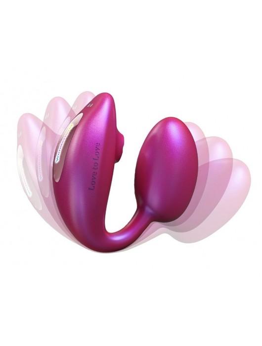Малиновый вибратор для пар Wonderlover - Love to Love