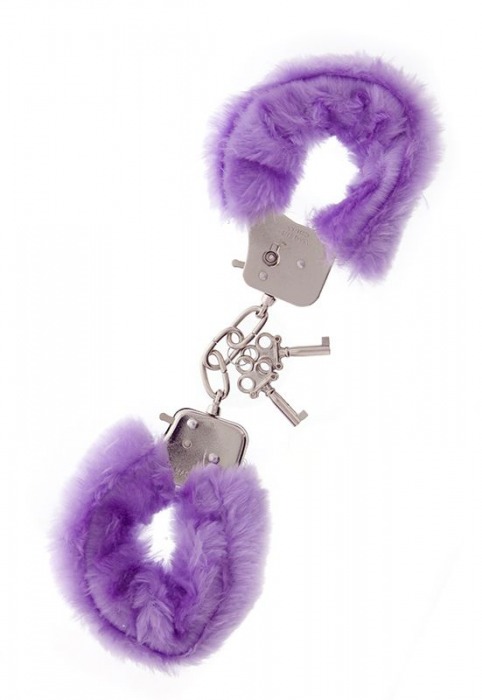 Фиолетовые меховые наручники METAL HANDCUFF WITH PLUSH LAVENDER - Dream Toys - купить с доставкой в Серпухове