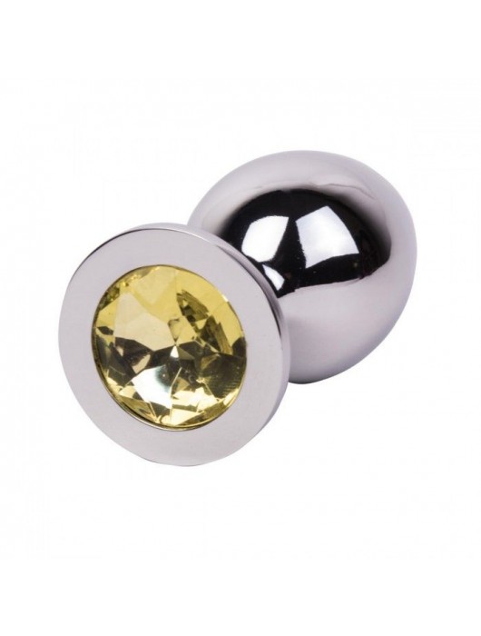 Большой стальной плаг с желтым кристаллом Sweet Lemon - 9,5 см. - Erotic Fantasy - купить с доставкой в Серпухове