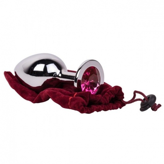 Большой стальной плаг с розовым кристаллом Pink Bubble Gum - 9,5 см. - Erotic Fantasy - купить с доставкой в Серпухове