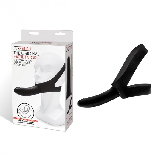 Черный фаллоимитатор с креплением на лицо The Original Facilitator - 14 см. - Lux Fetish - купить с доставкой в Серпухове