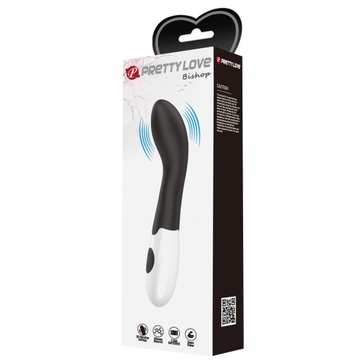 Черный вибратор Bishop для G-стимуляции - 18,2 см. - Baile