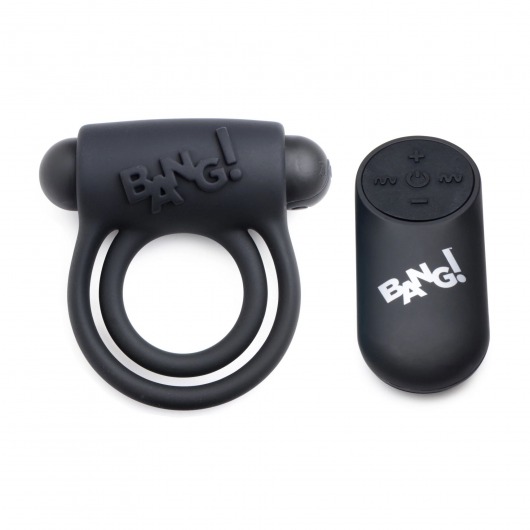 Черное эрекционное виброкольцо 28X Remote Control Vibrating Cock Ring   Bullet - XR Brands - в Серпухове купить с доставкой