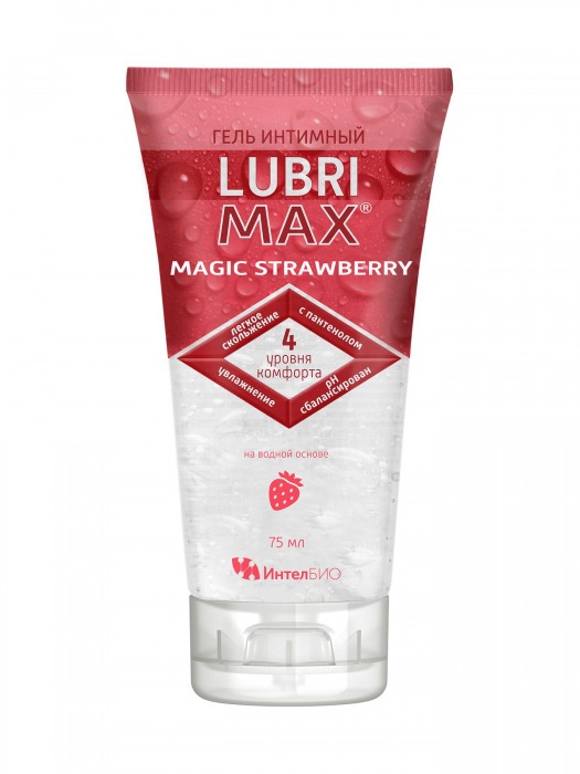 Интимный гель-смазка на водной основе Lubrimax Magic Strawberry - 75 мл. - ИнтелБИО - купить с доставкой в Серпухове