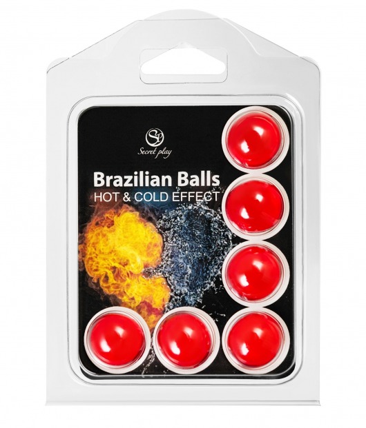 Набор из 6 шариков с массажным маслом Brazilian Balls с охлаждающим и разогревающим эффектом - Secret Play - купить с доставкой в Серпухове