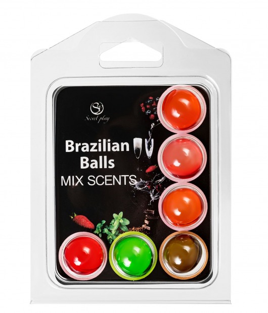 Набор из 6 шариков с ароматизированными массажными маслами Brazilian Balls - Secret Play - купить с доставкой в Серпухове