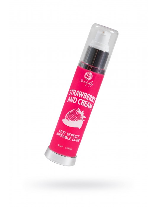 Массажное масло 2-в-1 с разогревающим эффектом и вкусом клубники со сливками - 50 мл. - Secret Play - купить с доставкой в Серпухове