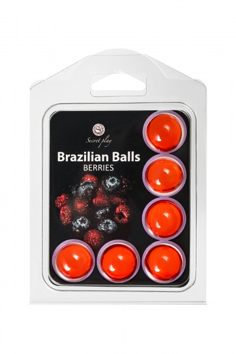 Набор из 6 шариков с массажным маслом Brazilian Balls с ароматом ягод - Secret Play - купить с доставкой в Серпухове