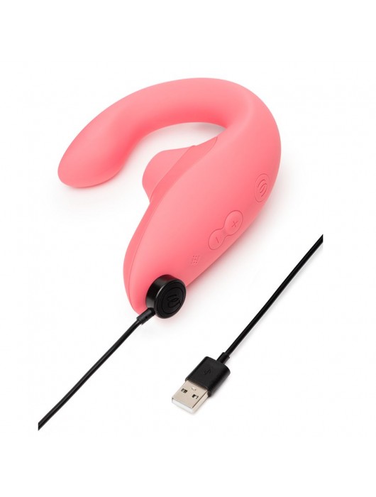 Розовый вибромассажер для двойной стимуляции Womanizer Blend - Womanizer