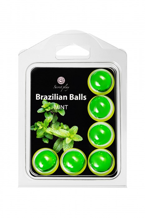 Набор из 6 шариков с массажным маслом Brazilian Balls с ароматом мяты - Secret Play - купить с доставкой в Серпухове