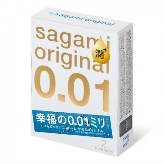 Увлажнённые презервативы Sagami Original 0.01 Extra Lub - 2 шт. - Sagami - купить с доставкой в Серпухове