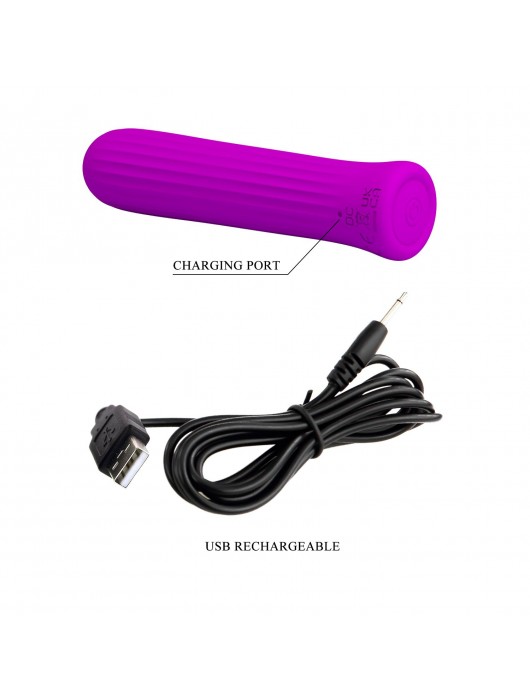 Лиловый мини-вибратор Blanche - 10 см. - Baile