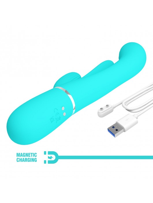 Аквамариновый мультифункциональный вибратор Shania - 22,2 см. - Baile