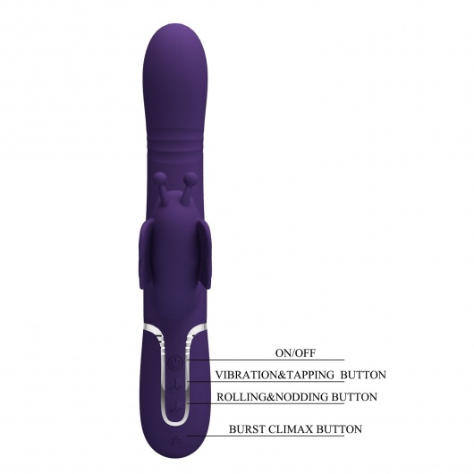 Фиолетовый вибратор-кролик Ridgely - 22,6 см. - Baile