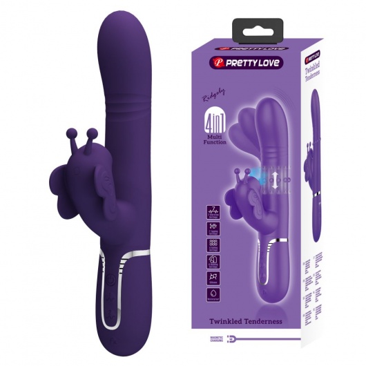 Фиолетовый вибратор-кролик Ridgely - 22,6 см. - Baile