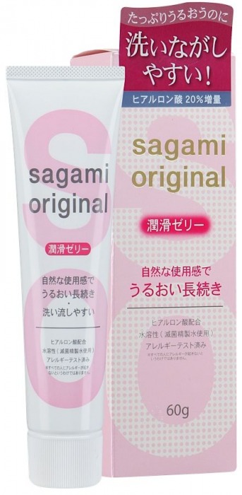 Гель-смазка на водной основе Sagami Original - 60 гр. - Sagami - купить с доставкой в Серпухове