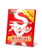 Утолщенный презерватив Sagami Xtreme FEEL LONG с точками - 1 шт. - Sagami - купить с доставкой в Серпухове