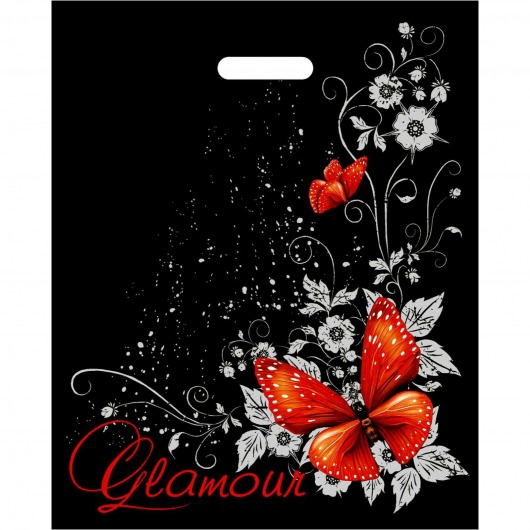 Черный пакет Glamour с вырубной ручкой (38х47 см) - Сима-Ленд - купить с доставкой в Серпухове