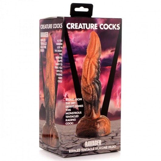 Фантазийный фаллоимитатор Ravager Rippled Tentacle Silicone Dildo - 20,3 см. - XR Brands