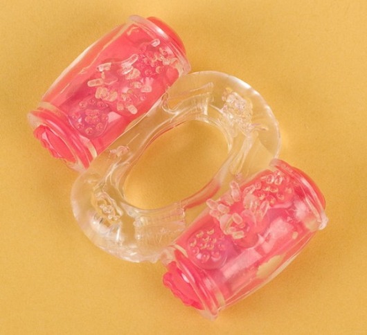 Прозрачное виброкольцо с двумя вибропульками - Toyfa Basic - в Серпухове купить с доставкой