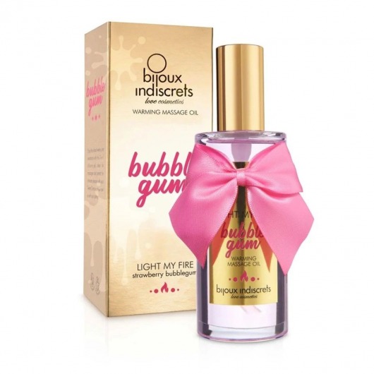 Разогревающее массажное масло Light My Fire Bubble Gum с ароматом бабл-гам - 100 мл. - Bijoux Indiscrets - купить с доставкой в Серпухове