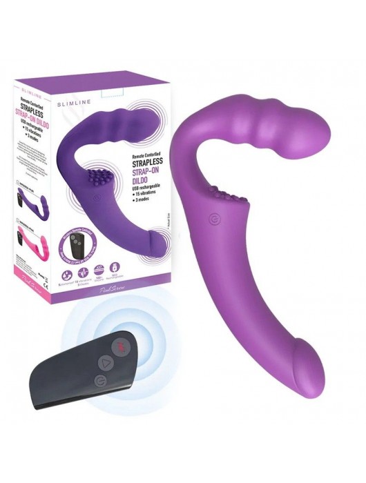 Фиолетовый безремневой страпон Straples Strap-On Dildo - Erokay - купить с доставкой в Серпухове