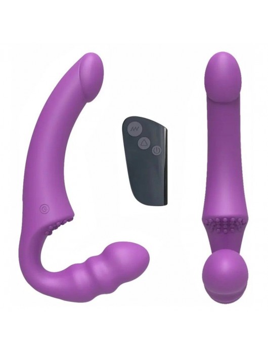 Фиолетовый безремневой страпон Straples Strap-On Dildo - Erokay - купить с доставкой в Серпухове