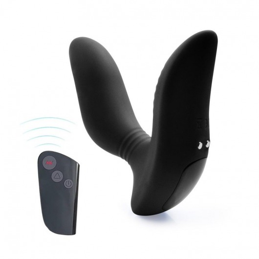 Черный вибромассажер простаты 3,5’’ Remote Control Curve P-spot Massager - 12 см. - Erokay - в Серпухове купить с доставкой