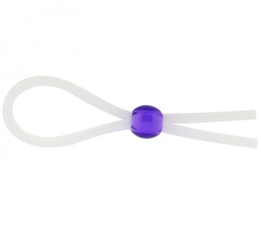 Прозрачное лассо с фиолетовой бусиной SILICONE COCK RING WITH BEAD LAVENDER - NMC - в Серпухове купить с доставкой