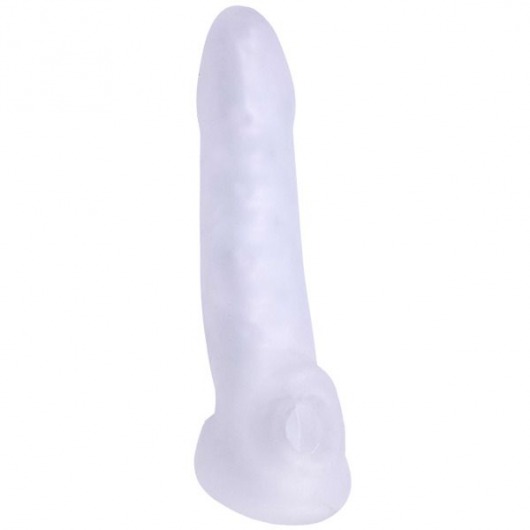 Толстая насадка-удлинитель с подхватом мошонки Jacked Up - Doc Johnson - в Серпухове купить с доставкой