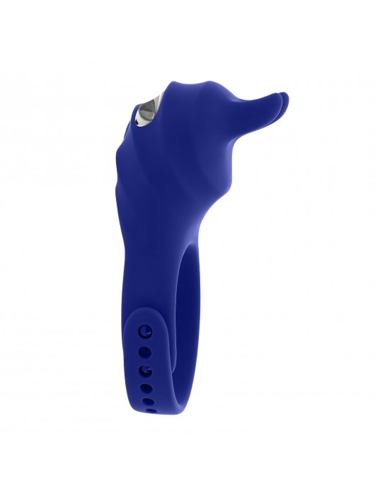 Синее эрекционное виброкольцо с клиторальной подушечкой и пультом ДУ Adjustable Fun Ring - Zero Tolerance - в Серпухове купить с доставкой