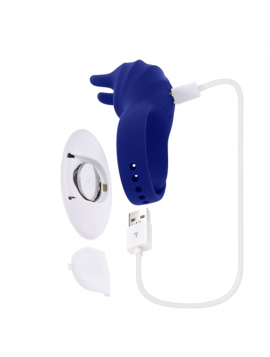 Синее эрекционное виброкольцо с клиторальной подушечкой и пультом ДУ Adjustable Fun Ring - Zero Tolerance - в Серпухове купить с доставкой